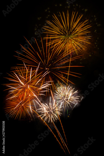 Abstract colored firework background Fireworks light up the sky