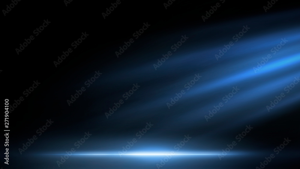 Dark empty scene, blue neon searchlight light, wet asphalt, smoke, night view, rays. Empty black studio room. Dark background. Abstract dark empty studio room texture. Product showcase spotlight back Dark empty scene, blue neon searchlight light, wet asphalt, smoke, night view, rays. Empty black studio room. Dark background. Abstract dark empty studio room texture. Product showcase spotlight back