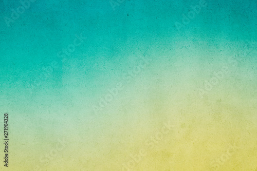 colorful green gradient watercolor paint on old paper with grain smudge dirty texture abstract for