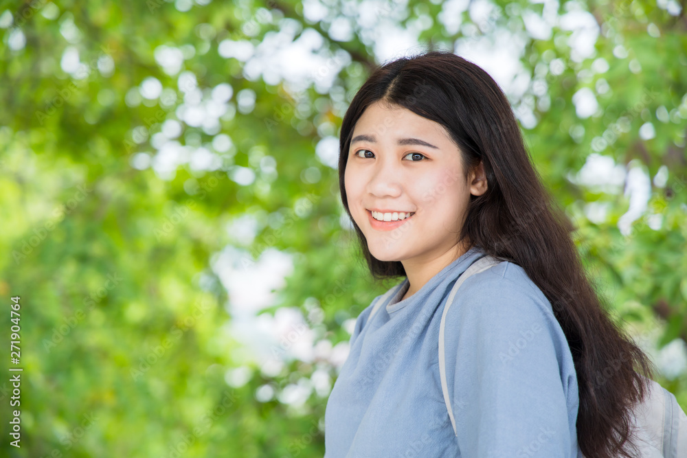 Cute smile young teen Asian fot women university student portait with healthy good teeth Cute smile young teen Asian fot women university student portait with healthy good teeth