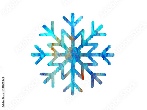 Blue and Orange Snowflake for Design