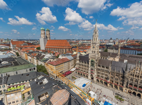 Munich  Germany - capital and largest city of the Baviera  Munich offers a wonderful mix of history and modernity. Here in particular its Unesco World Heritage old town seen from the Peterskirche