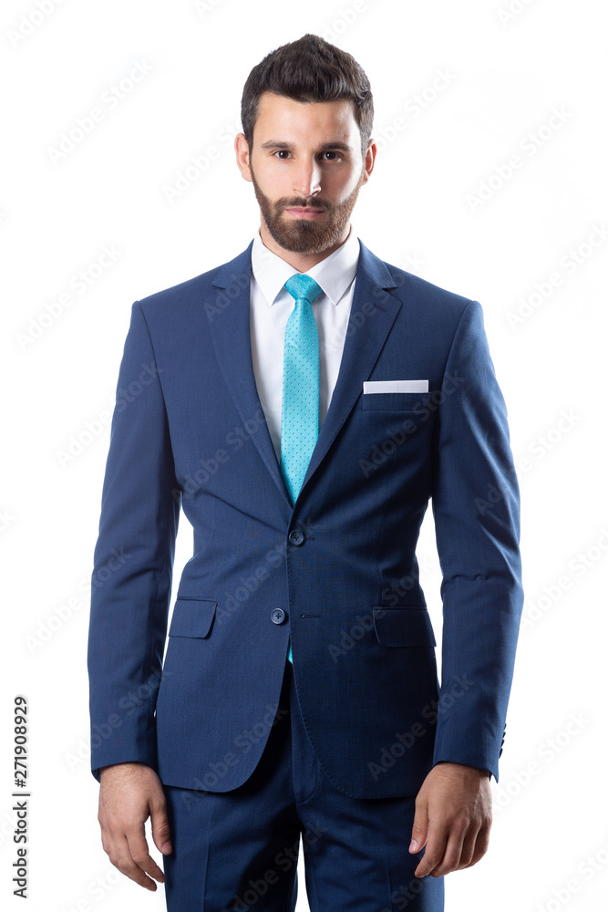 A young man wearing suit on a white background A young man wearing suit on a white background