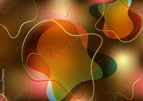Abstract dynamic fluid against a bright gradient mesh. Liquid dynamics with forms and elements.