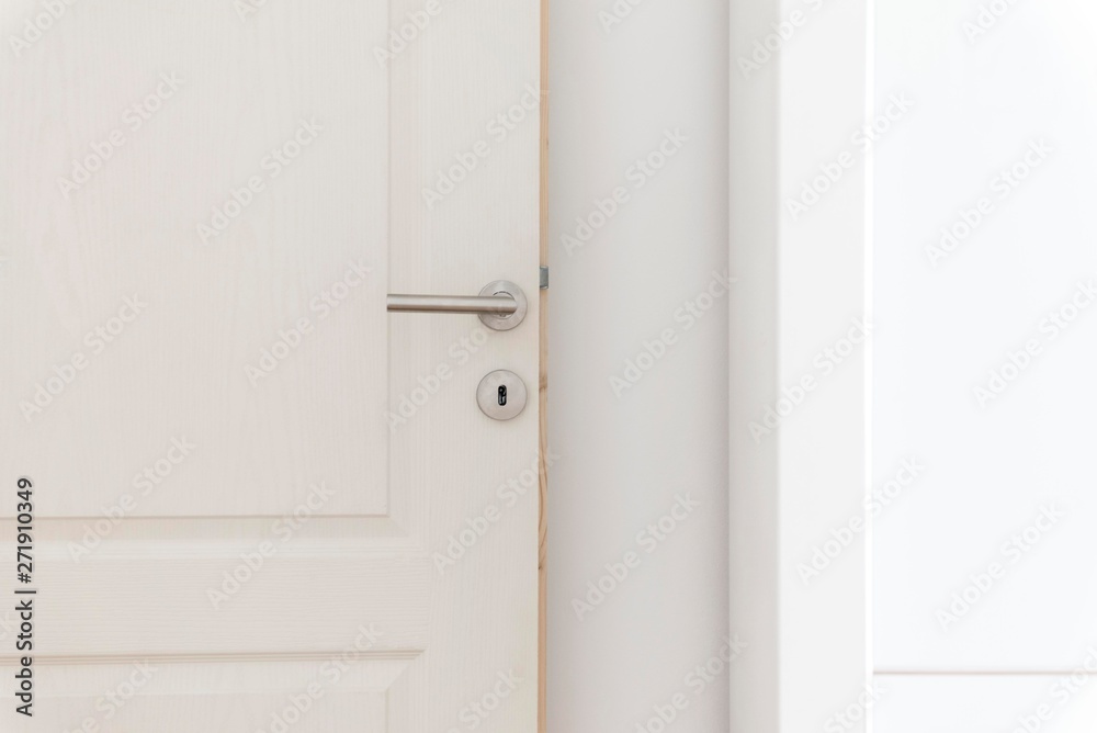 white wooden room doors isolated.