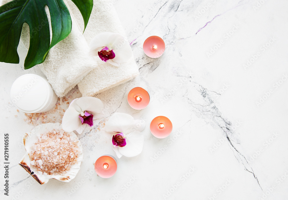 Spa products with orchids