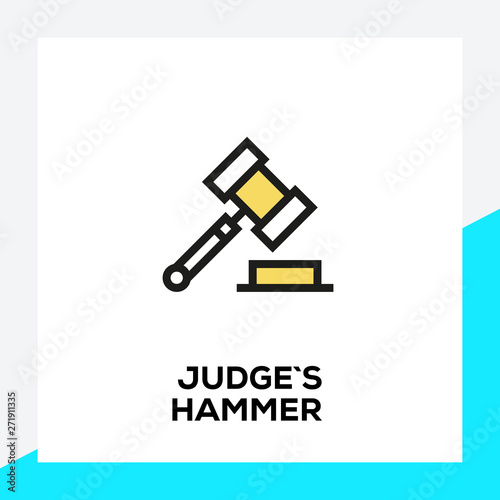 JUDGES HAMMER LINE ICON SET