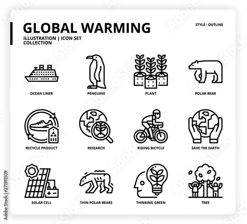 Global Warming icon set