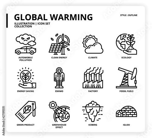 Global Warming icon set