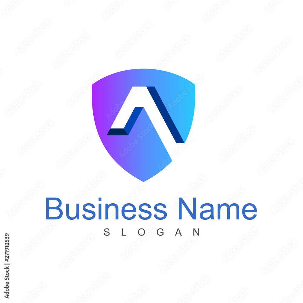 shield logo and security icon , letter a logo template shield logo and security icon , letter a logo template
