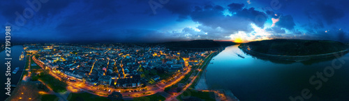 aerial view of andernach city germany at night © Mathias Weil