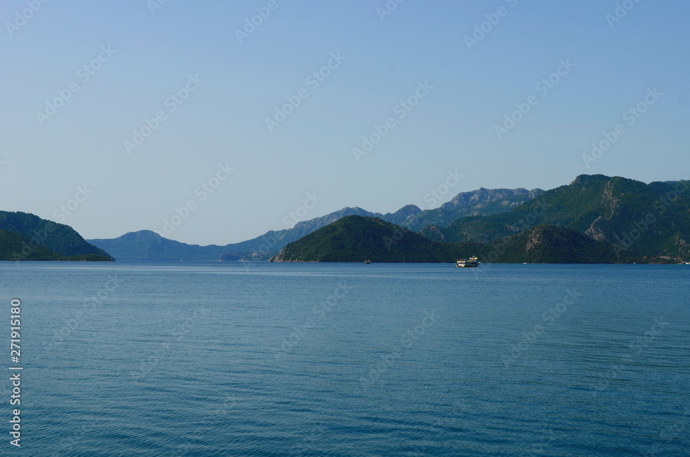 Clear blue water of the Mediterranean in Marmaris, Turkey