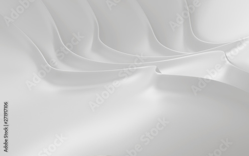 Abstract of smooth shape for architectural idea, Curve line ,White background with free form, 3D rendering