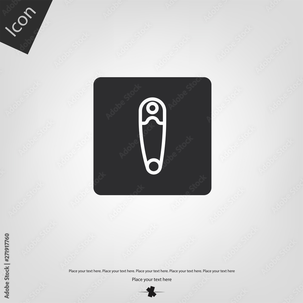 Safety pin icon. Vector illustration sign Safety pin icon. Vector illustration sign