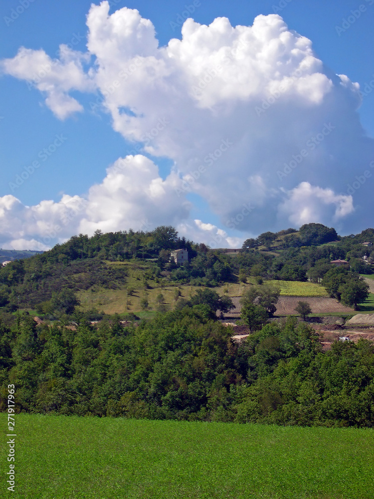 Italy, beautiful Marche Apennines near Frontone village.