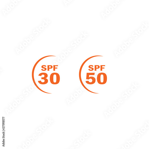 Sun protection set, spf 30, spf 50, icon