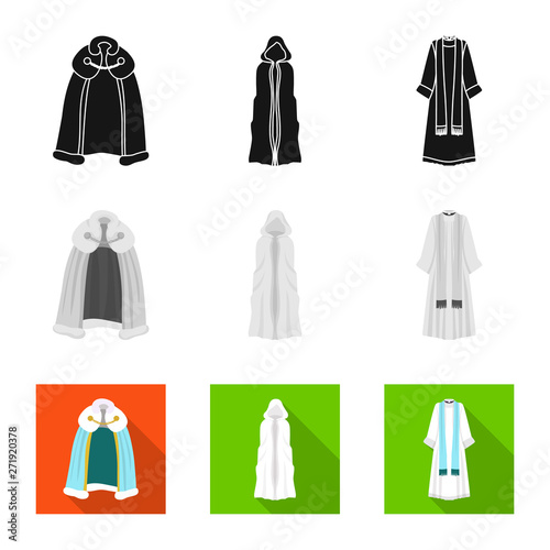 Vector illustration of material and clothing symbol. Set of material and garment stock vector illustration.