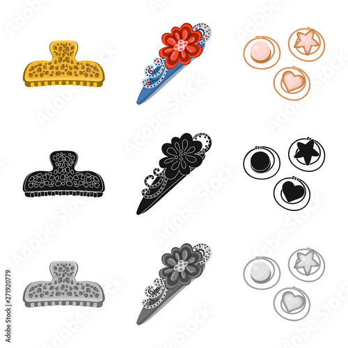 Vector design of beauty and fashion logo. Set of beauty and female vector icon for stock.