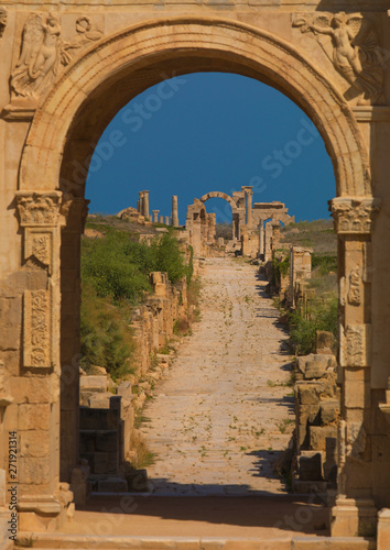 The Via Trionfale, Leptis Magna, Libya photo