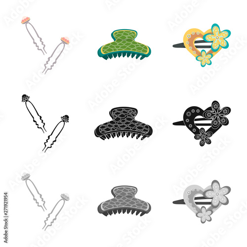 Vector illustration of beauty and fashion sign. Collection of beauty and female stock symbol for web.