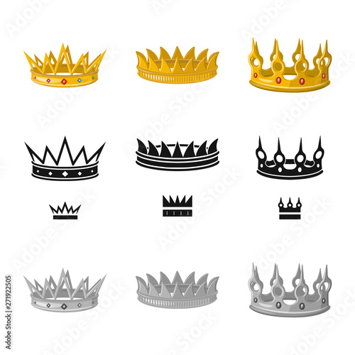 Vector illustration of medieval and nobility icon. Collection of medieval and monarchy stock vector illustration.