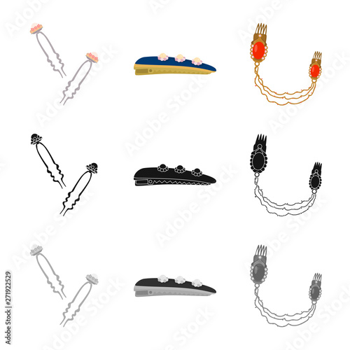 Vector design of beauty and fashion icon. Collection of beauty and female stock symbol for web.