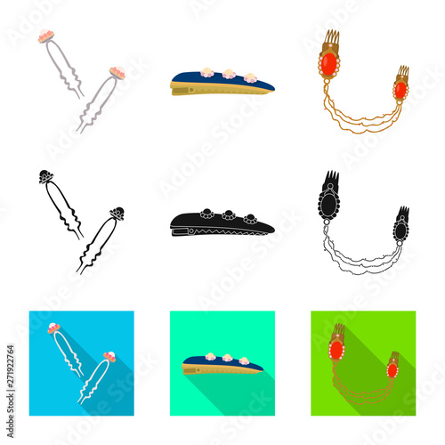 Vector illustration of beauty and fashion icon. Collection of beauty and female stock vector illustration.