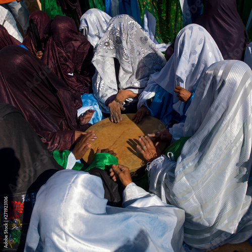 Tuareg Women Dancing And Singing, Ghadames, Libya photo