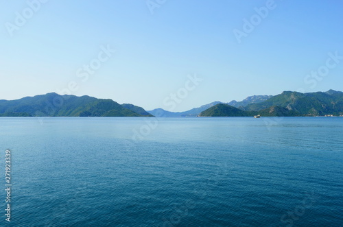 Clear water of the Mediterranean and yachts in Marmaris  Turkey