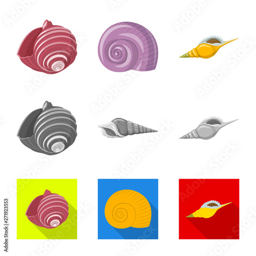 Vector illustration of animal and decoration symbol. Collection of animal and ocean vector icon for stock.