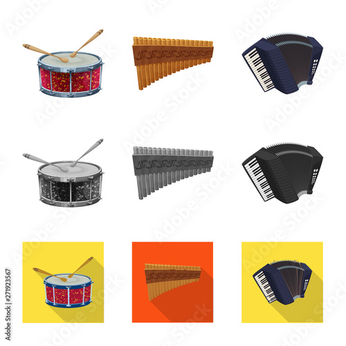 Isolated object of music and tune logo. Collection of music and tool stock vector illustration.