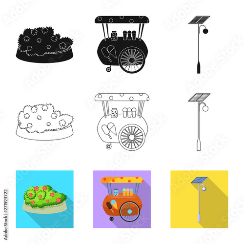 Vector illustration of urban and street icon. Collection of urban and relaxation vector icon for stock.