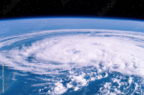 Hurricane from space. On earth. Disaster concept. The elements of this image furnished by NASA.