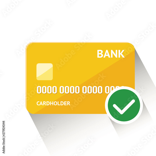 Vector illustration of detailed golden credit card isolated on white background