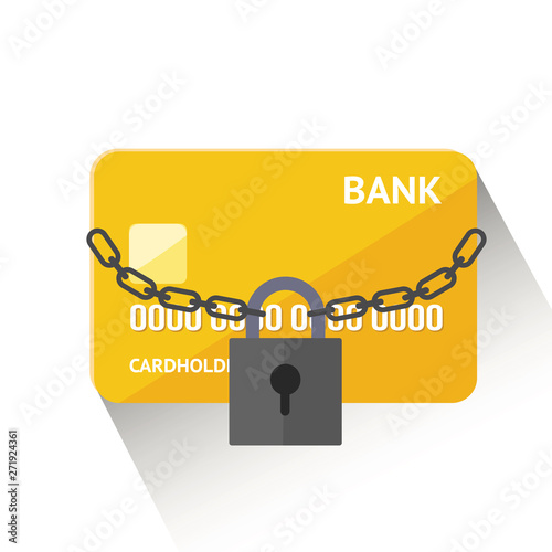 Vector illustration of detailed golden credit card isolated on white background