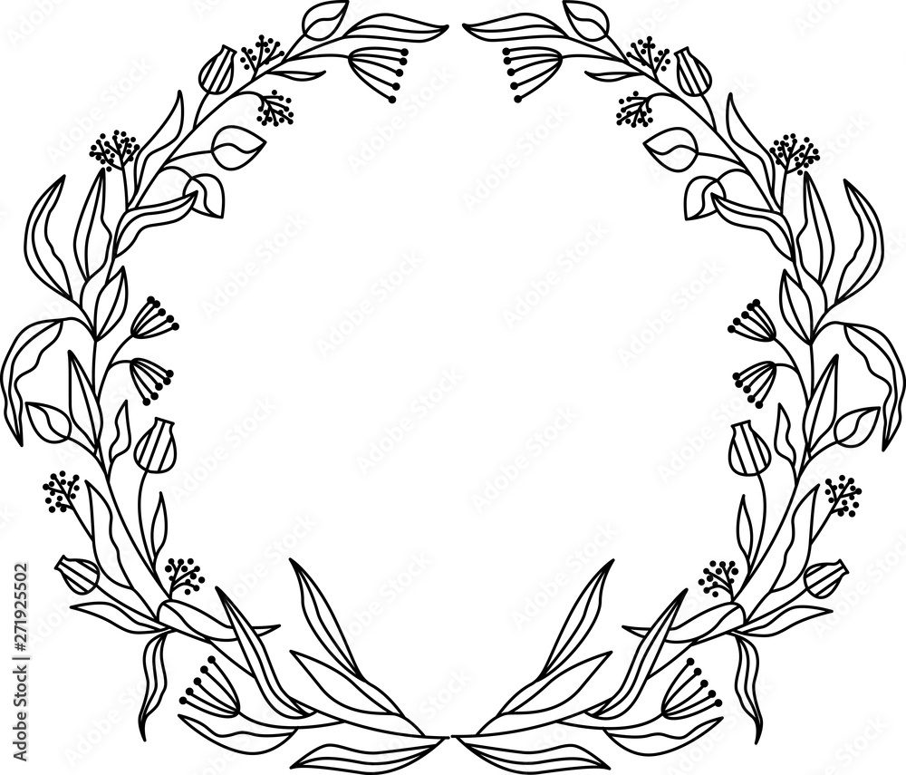 Fototapeta premium Flower frame set. Herbarium. Design element for invitations to the wedding, birthday. For postcard design.