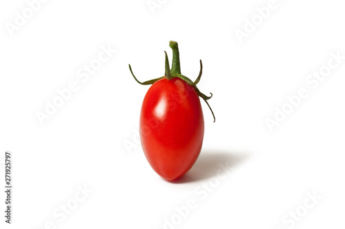Wallpaper Mural Red Cherry Tomato, Italian "Datterino" Cultivar – Close-Up on Leaves – Isolated on White Background Torontodigital.ca