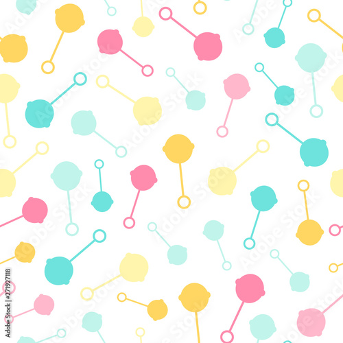Seamless pattern baby toy silhouette