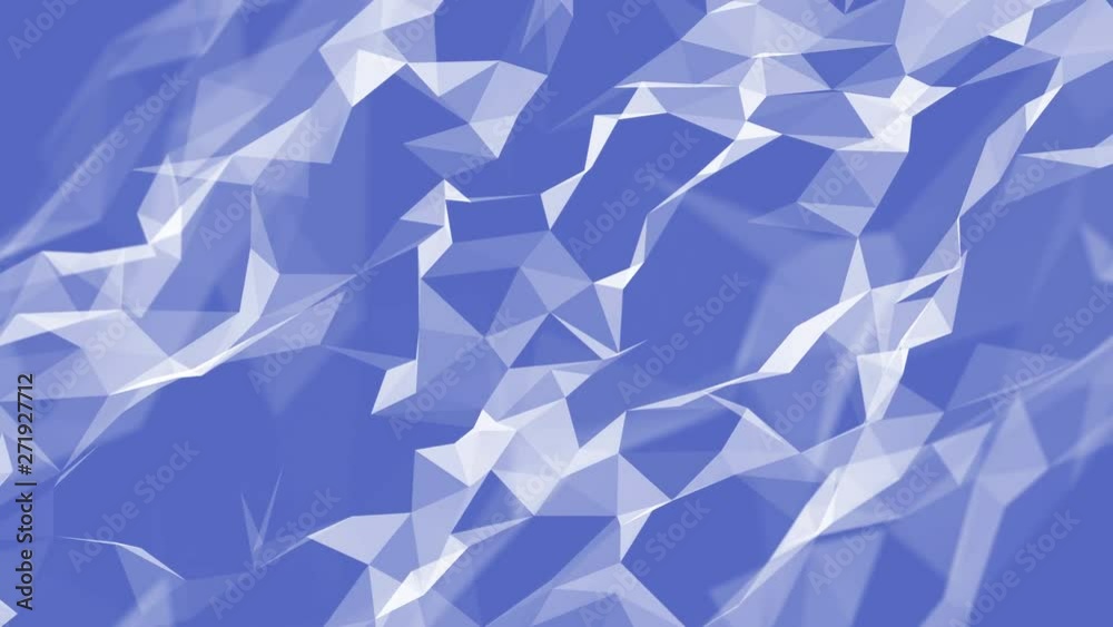 Animated abstract looped blue background with moving white polygons.