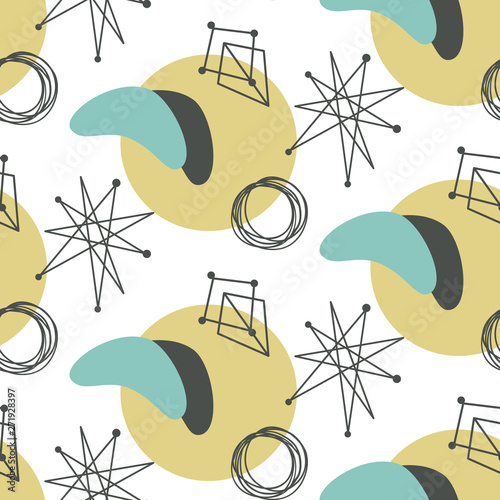 Mid century modern seamless pattern