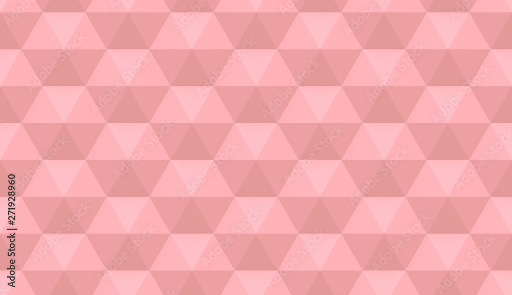 Pink geometric texture. Hexagonal elements. High quality seamless 3d illustration. Empty background.