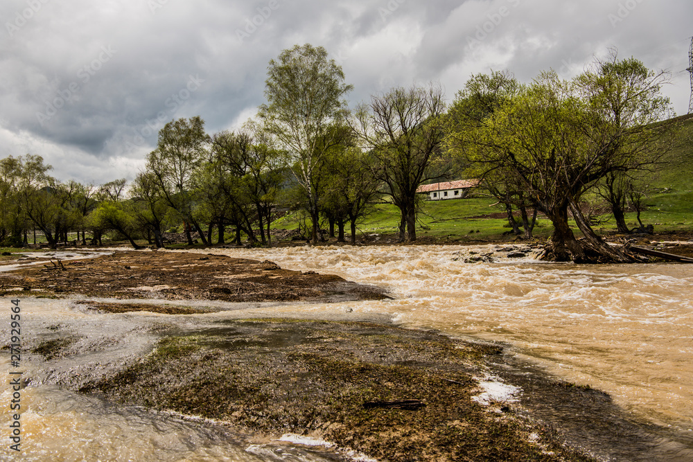 Beautiful Katun river in Altai in spring Beautiful Katun river in Altai in spring