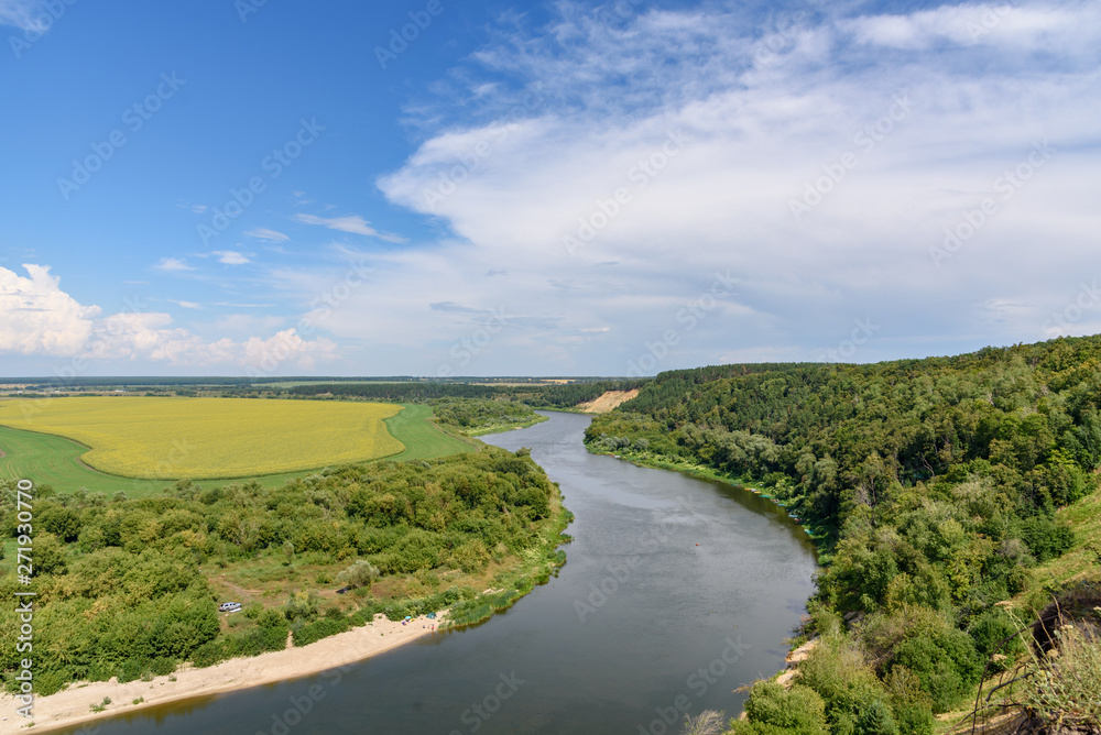 Aerial view of the winding river Don, Voronezh region Russia Aerial view of the winding river Don, Voronezh region Russia