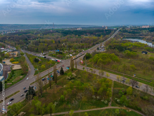 Chisinau wood church, Moldova april 2019. Aerial view