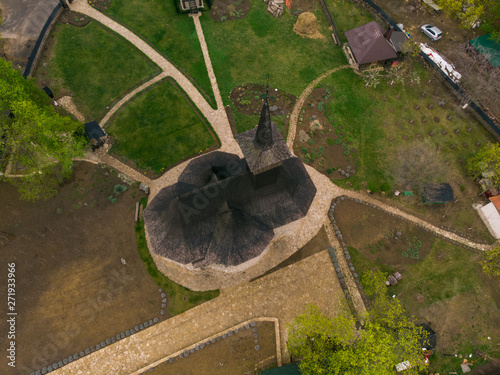 Chisinau wood church, Moldova april 2019. Aerial view