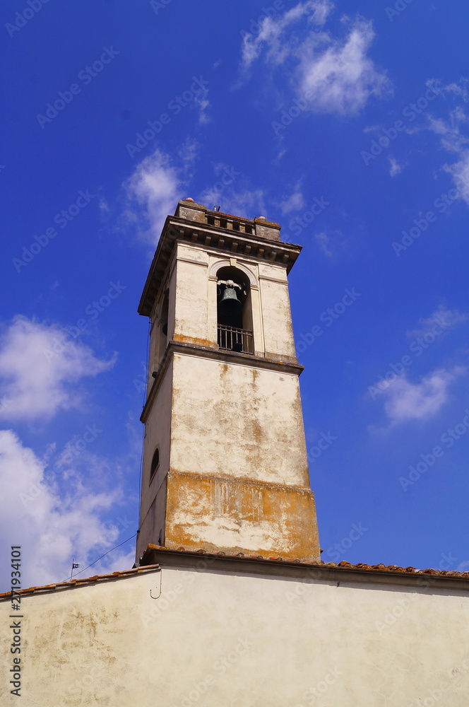 Bell tower of the sanctuary of the Santissima Annunziata, Vinci, Tuscany, Italy