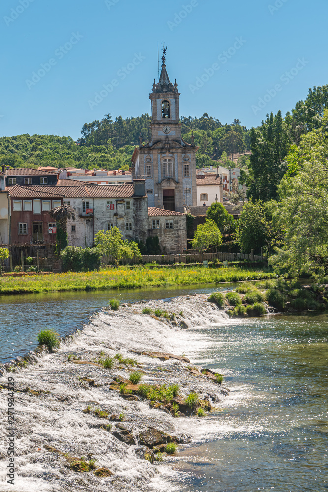 Vez river and village of Arcos de Valdevez, Viana do Castelo in Minho, Portugal