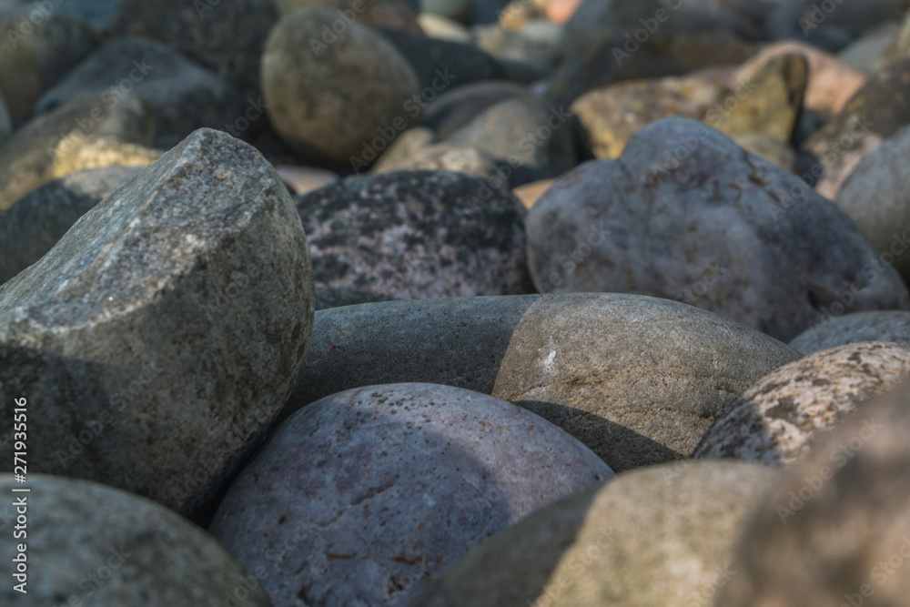 background of large pebbles. Stone texture
