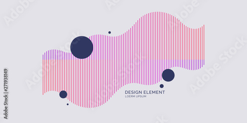 Abstract element with dynamic linear waves. Vector illustration