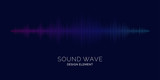 Sound wave equalizer. Vector illustration on dark background